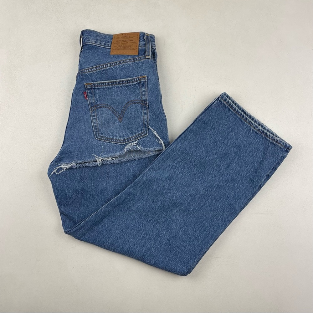 Levi's Blue Distressed High-Waist Jeans